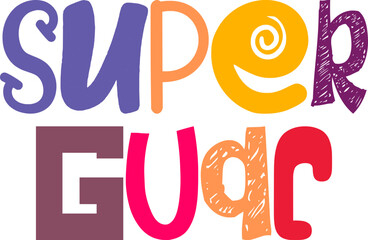 Super Guac Hand Lettering Illustration for Bookmark , Stationery, Newsletter, Icon