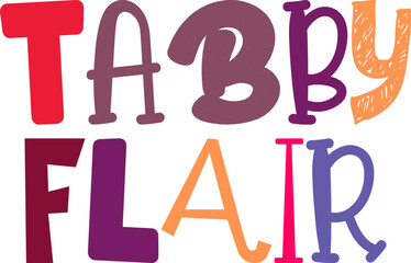 Tabby Flair Typography Illustration for Logo, Presentation , Banner, Brochure