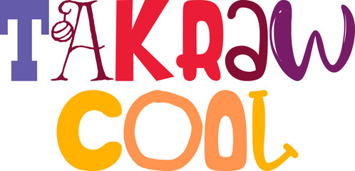 Takraw Cool Calligraphy Illustration for Icon, Flyer, Bookmark , Poster