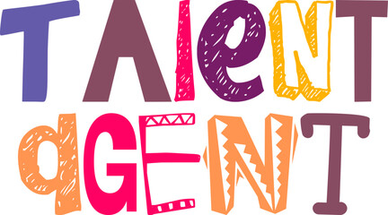 Talent Agent Calligraphy Illustration for Sticker , Packaging, Decal, Presentation 