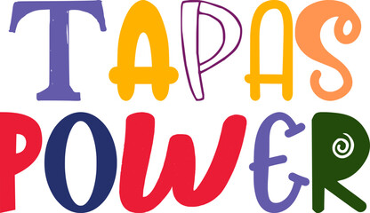 Tapas Power Typography Illustration for Book Cover, Mug Design, Infographic, Motion Graphics