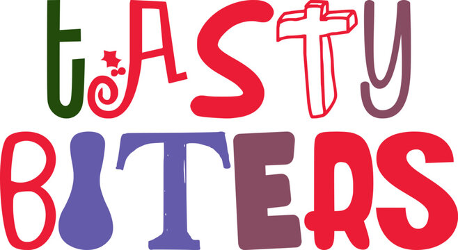 Tasty Biters Calligraphy Illustration for T-Shirt Design, Motion Graphics, Flyer, Gift Card