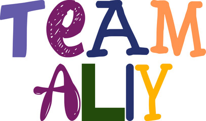 Team Ally Calligraphy Illustration for Magazine, Flyer, Newsletter, Mug Design