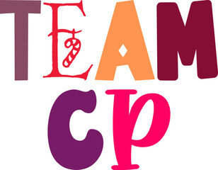 Team Cp Calligraphy Illustration for Label, Banner, Stationery, Packaging