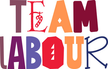 Team Labour Calligraphy Illustration for Label, Icon, Bookmark , Newsletter