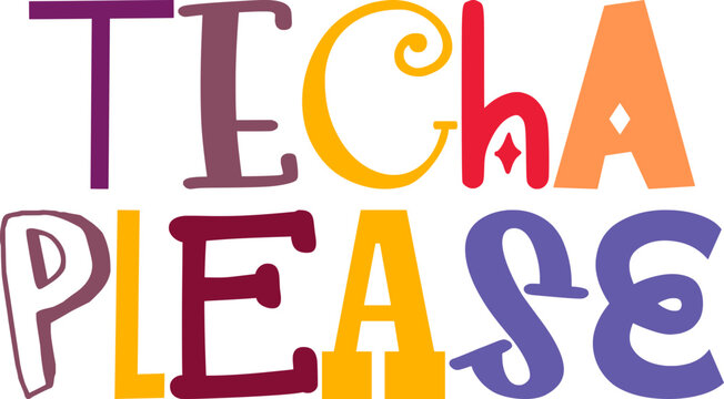 Techa Please Calligraphy Illustration for Brochure, Sticker , Logo, Magazine