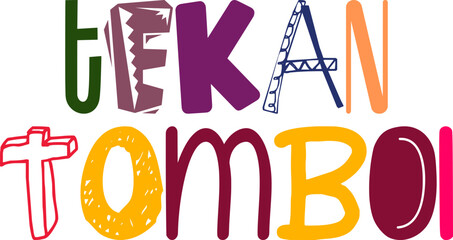 Tekan Tombol Typography Illustration for Gift Card, Infographic, Social Media Post, Flyer