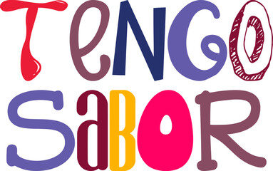 Tengo Sabor Calligraphy Illustration for Stationery, Logo, Social Media Post, Sticker 