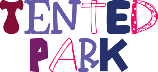 Tented Park Calligraphy Illustration for Logo, Icon, Book Cover, Magazine