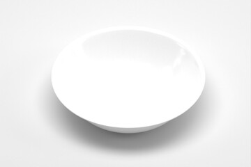 Glossy Ceramic white bowl isolated on white background 3d render