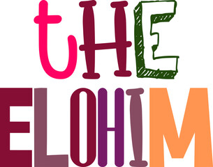 The Elohim Calligraphy Illustration for Icon, Mug Design, Poster, Flyer