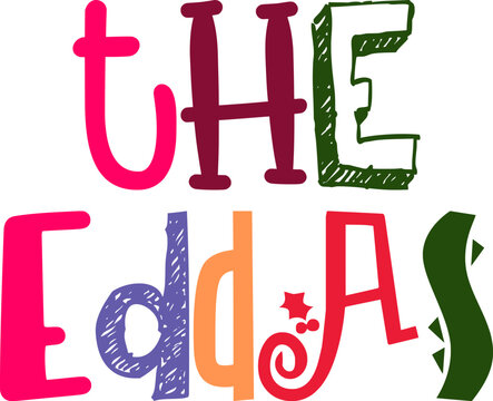The Eddas Hand Lettering Illustration for Infographic, Magazine, Social Media Post, Decal