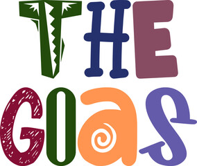 The Goas Typography Illustration for Icon, Sticker , Flyer, Mug Design