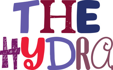 The Hydra Typography Illustration for T-Shirt Design, Brochure, Icon, Bookmark