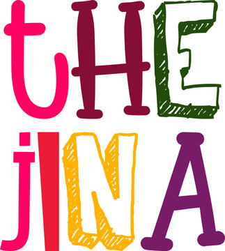 The Jina Calligraphy Illustration for Mug Design, Newsletter, Stationery, Logo