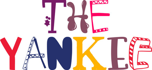 The Yankee Calligraphy Illustration for Bookmark , Mug Design, Brochure, Banner