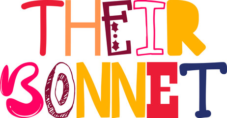 Their Bonnet Calligraphy Illustration for Infographic, Stationery, Packaging, Label