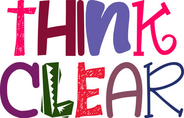 Think Clear Calligraphy Illustration for Logo, Stationery, Newsletter, Packaging