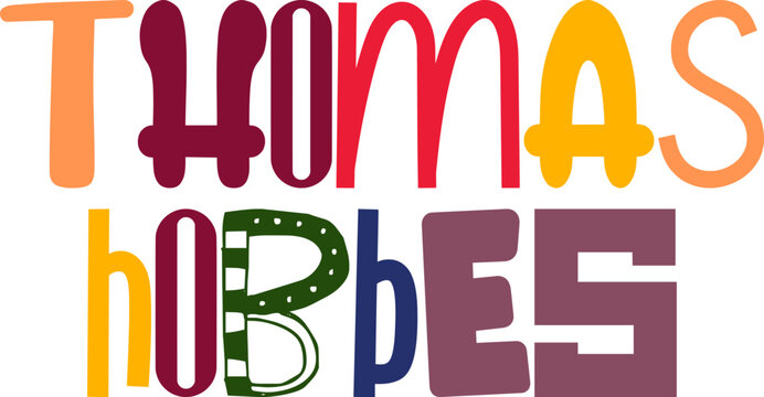 Thomas Hobbes Typography Illustration for Magazine, Presentation , Bookmark , Motion Graphics