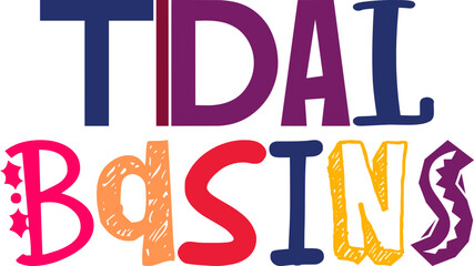 Obraz premium Tidal Basins Typography Illustration for Magazine, Logo, Infographic, Social Media Post