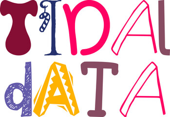 Tidal Data Typography Illustration for Infographic, Logo, Motion Graphics, Poster