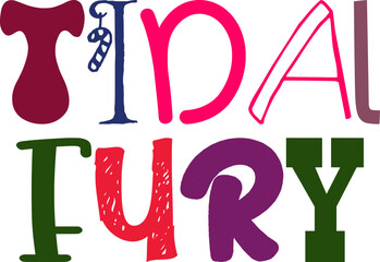 Tidal Fury Typography Illustration for Icon, Poster, Stationery, Book Cover