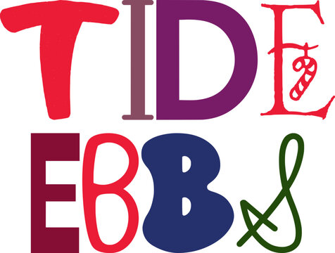 Tide Ebbs Calligraphy Illustration for Gift Card, Decal, Sticker , Bookmark 