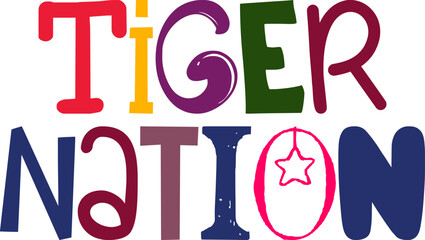 Tiger Nation Calligraphy Illustration for Packaging, Magazine, Banner, Stationery