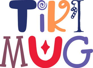 Tiki Mug Calligraphy Illustration for Logo, Motion Graphics, Stationery, Book Cover