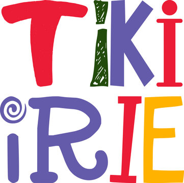 Tiki Irie Hand Lettering Illustration for Postcard , Brochure, Poster, Social Media Post
