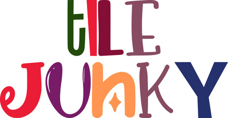 Tile Junky Typography Illustration for Banner, Book Cover, Newsletter, Label