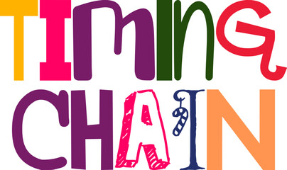 Timing Chain Calligraphy Illustration for Motion Graphics, Banner, Bookmark , Social Media Post