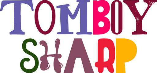 Tomboy Sharp Calligraphy Illustration for Gift Card, Label, Sticker , Flyer
