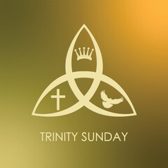 Trinity Sunday with religious trinity symbol, modern background vector illustration for Poster, card and banner - obrazy, fototapety, plakaty