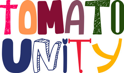 Tomato Unity Calligraphy Illustration for Magazine, Poster, Flyer, Packaging