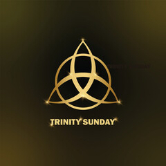 happy Trinity Sunday, text religious trinity symbol, modern background vector illustration for Poster, card and banner