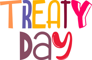 Treaty Day Calligraphy Illustration for Icon, Brochure, Presentation , Bookmark 