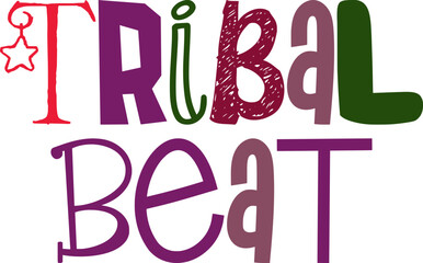 Tribal Beat Calligraphy Illustration for Brochure, Sticker Book Cover, Gift Card