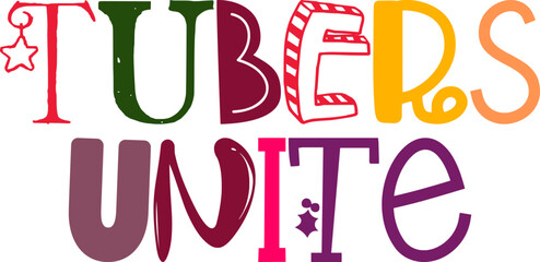 Tubers Unite Calligraphy Illustration for Gift Card, Sticker , Stationery, Book Cover