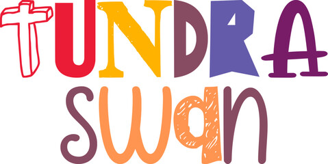 Tundra Swan Calligraphy Illustration for Flyer, Motion Graphics, Newsletter, Bookmark 