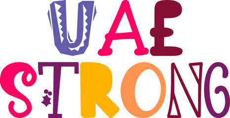 Uae Strong Hand Lettering Illustration for Packaging, Book Cover, Mug Design, Newsletter