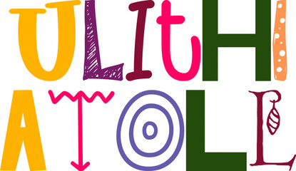 Ulithi Atoll Hand Lettering Illustration for Icon, Presentation , Social Media Post, Banner