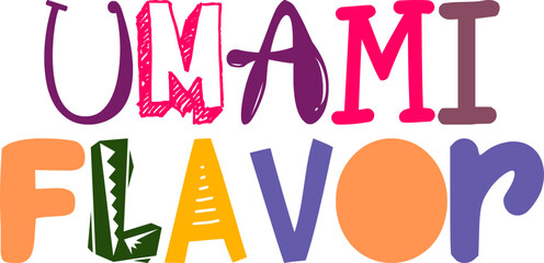 Umami Flavor Hand Lettering Illustration for Infographic, Logo, Brochure, Icon