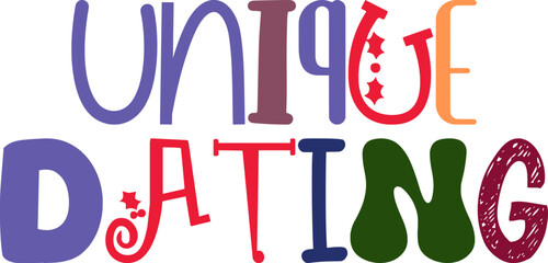 Unique Dating Hand Lettering Illustration for Bookmark , Book Cover, Magazine, Sticker 