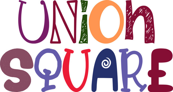 Union Square Calligraphy Illustration for Flyer, Bookmark , Magazine, Newsletter