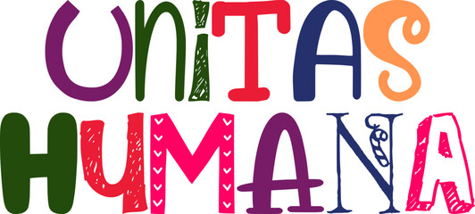 Unitas Humana Hand Lettering Illustration for Icon, Newsletter, Social Media Post, Mug Design