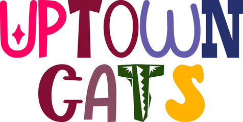 Uptown Cats Typography Illustration for Packaging, Presentation , Motion Graphics, Banner