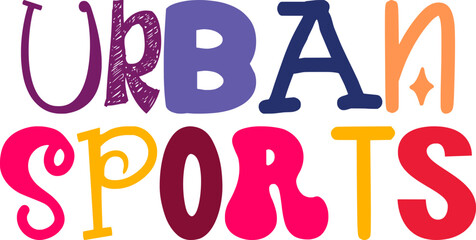 Urban Sports Typography Illustration for Gift Card, Icon, Logo, Poster
