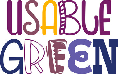 Usable Green Typography Illustration for Stationery, Newsletter, Decal, Label