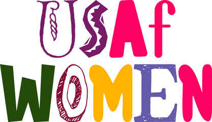Usaf Women Calligraphy Illustration for Stationery, Banner, Brochure, Postcard 